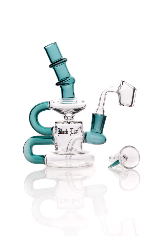 Black Leaf Recycler Dab Rig &Ouml;lbong mit Banger dunkelgr&uuml;n