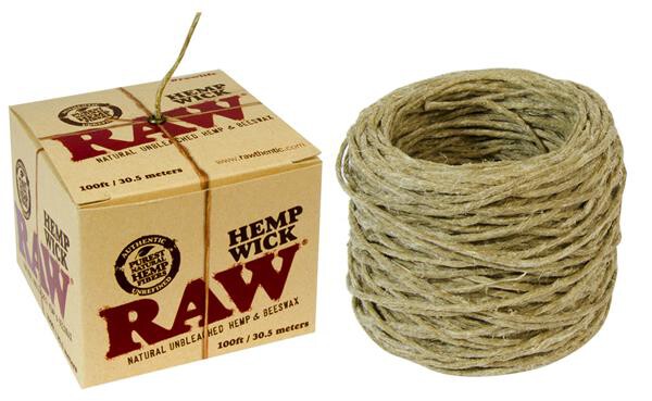 RAW Hemp Wick Z&uuml;ndschnur im Kn&auml;uel 30,5m