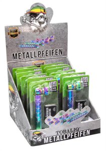 Metall/Glaspfeife &quot;Rainbow Mesh&quot; SET inkl. Siebe