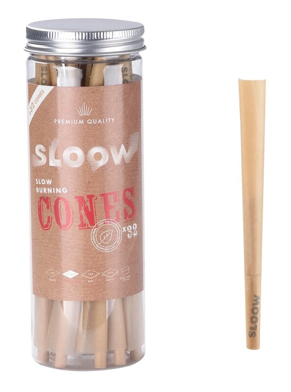 SLOOW UNBLEACHED CONES - King Size mit Tip, 32 Stück