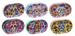 Rolling Tray Oval  2in1 &quot;La Catrina&quot; div. Farben