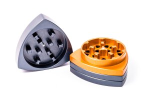 Gleichdick Alu Grinder 4-teilig Stahlblau/Orange