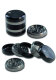 Alu Grinder Black Leaf 5tlg silber/schwarz 63 mm